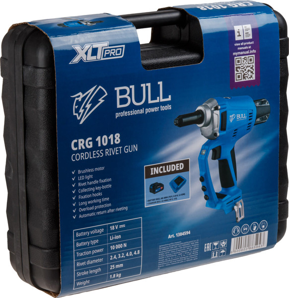 Изображение товара Аккумуляторный заклепочник Bull CRG 1018 (1304594)