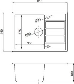 Изображение товара Мойка кухонная AV Engineering Mista AVE615440BKA (черный)