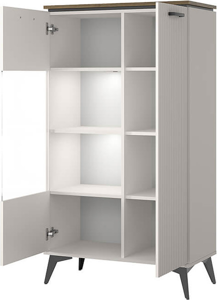 Изображение товара Шкаф с витриной Anrex Vinati 1V1D P (персидский жемчуг/амарок)