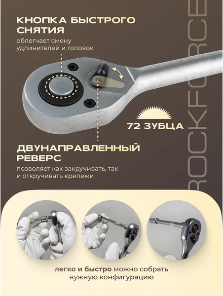 Изображение товара Универсальный набор инструментов RockForce RF-41082-5L New