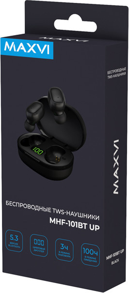 Изображение товара Беспроводные наушники Maxvi TWS MHF-101BT UP (черный)