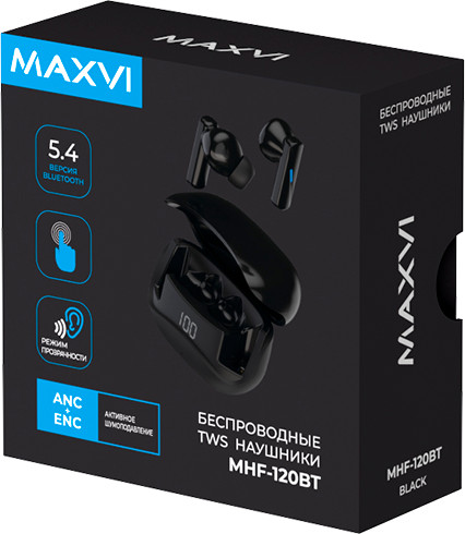 Изображение товара Беспроводные наушники Maxvi TWS MHF-120BT (черный)