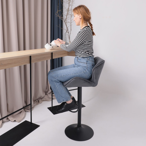 Изображение товара Стул AksHome Berlin (темно-серый велюр HCJ-40/черный)