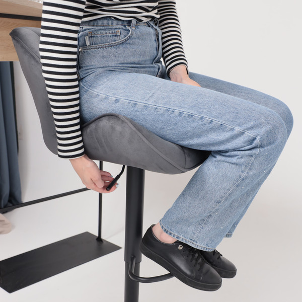 Изображение товара Стул AksHome Berlin (темно-серый велюр HCJ-40/черный)