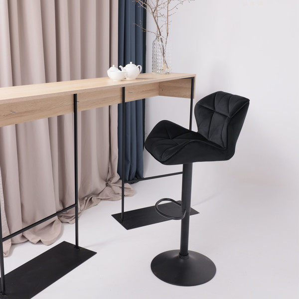 Изображение товара Стул барный AksHome Berlin GB (Seven 35 черный велюр/черный)