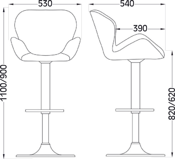 Изображение товара Стул барный AksHome Berlin GB (Seven 35 черный велюр/черный)
