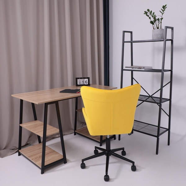 Изображение товара Кресло офисное AksHome Bella black Velutto 40 (велюр/желтый)
