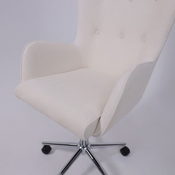 Изображение товара Кресло офисное AksHome Bella XL chrome Buble White 15 (букле/белый)