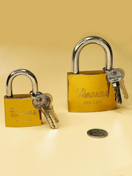 Изображение товара Замок навесной Basara 63мм BS-60 GP (золото, 3 ключа)