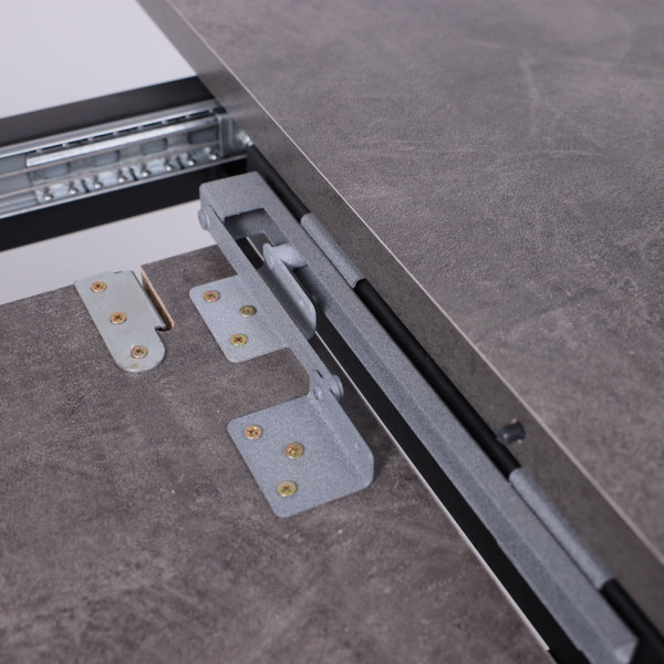 Изображение товара Обеденный стол Listvig Vega D100x135x75 (камень темный/черный)