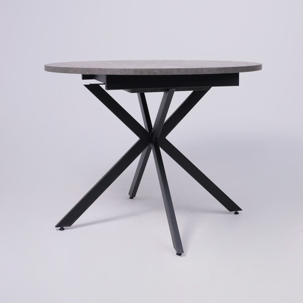 Изображение товара Обеденный стол Listvig Vega D100x135x75 (камень темный/черный)