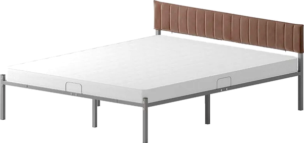 Изображение товара Двуспальная кровать Домаклево Лофт Компакт 180x190 (серый/коричневый велюровый чехол)