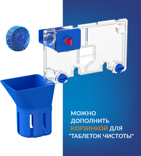 Изображение товара Унитаз подвесной с инсталляцией Cersanit City Smart CO DPL EO Slim + Link PRO / 68308 (с кнопкой Twins черный матовый/золото)
