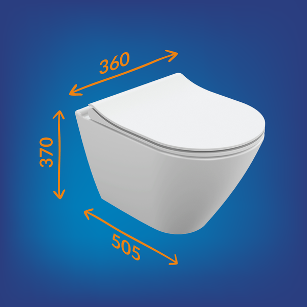 Изображение товара Унитаз подвесной с инсталляцией Cersanit City Smart CO DPL EO Slim + Link PRO / 68308 (с кнопкой Twins черный матовый/золото)