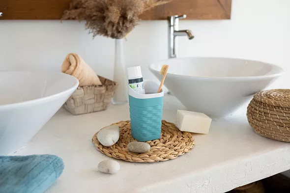 Изображение товара Стакан для зубной щетки и пасты Полимербыт Reef / 4315901