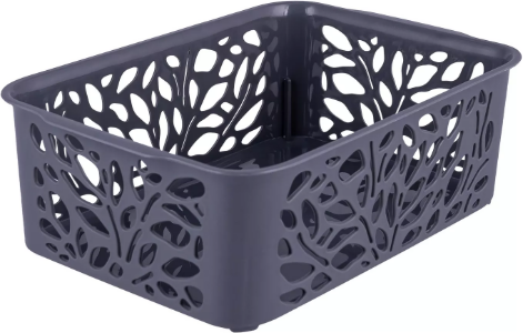 Изображение товара Корзина Полимербыт Leaves 4344601 (серый)