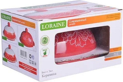 Изображение товара Масленка Loraine Красный Узор 25830
