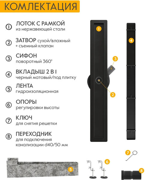 Изображение товара Трап для душа Axus Universal tdu700b