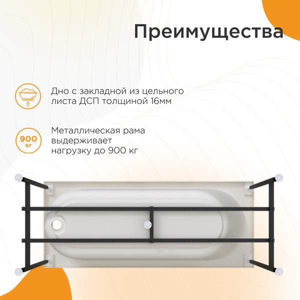 Изображение товара Ванна акриловая Radomir Вальс 170x75 / 1-01-0-0-1-337