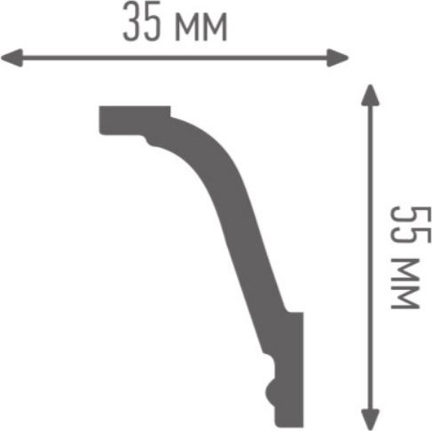Изображение товара Плинтус потолочный ПЛИНТЭКС IС35/55 SC