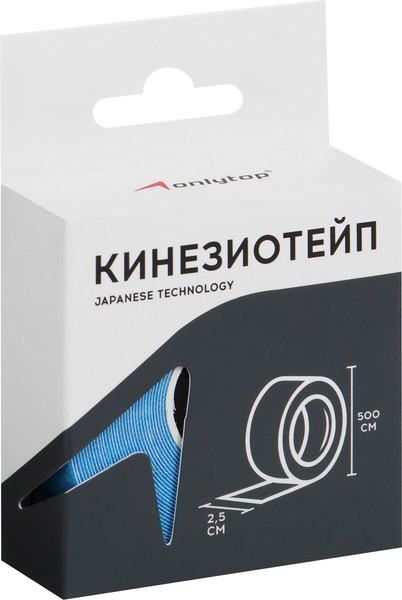 Изображение товара Кинезио тейп Onlytop 10225201 (2.5x500см, голубой)