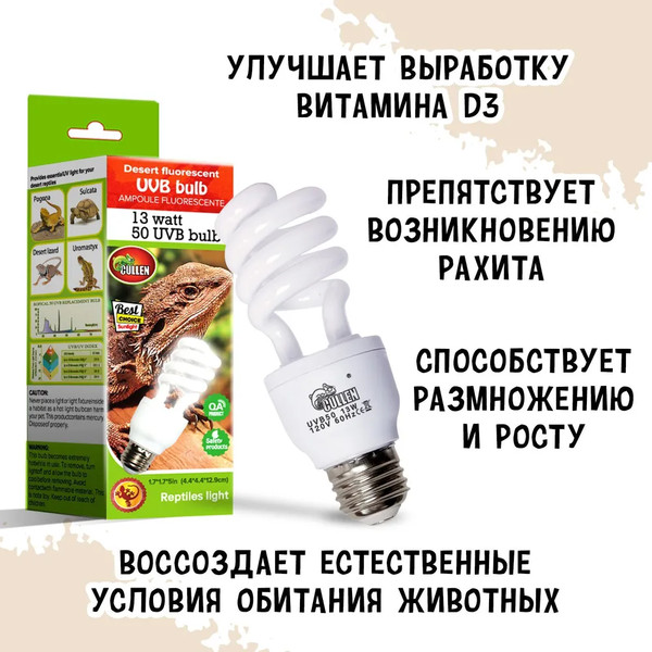 Изображение товара Лампа для террариума Mclanzoo Desert UVB10 13Вт / 8622072/MZ