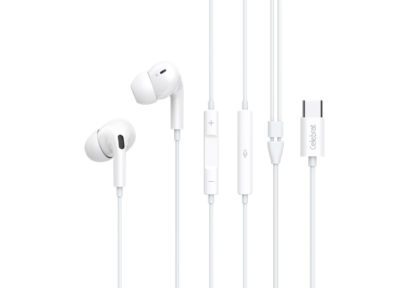 Изображение товара Наушники-гарнитура Celebrat E300 Ear Type-C (белый)