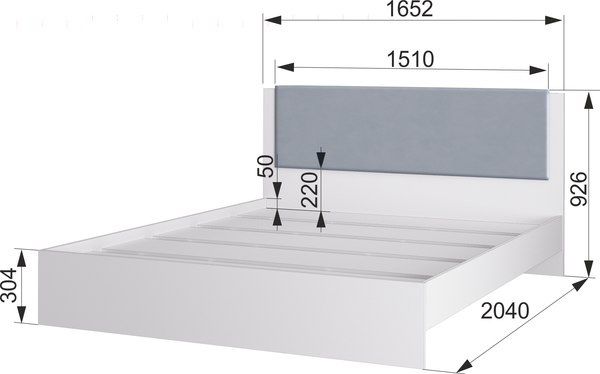 Изображение товара Двуспальная кровать Аквилон Акцент №16М 160x200 (белое сияние/веллюкс 49)
