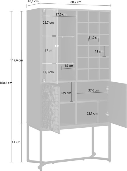 Изображение товара Тумба Involux Неаполь 227H002 (графит с печатью/металл черный)
