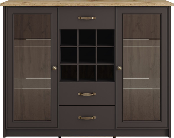 Изображение товара Тумба Involux Неаполь 227H011 (графит/дуб натюрель)