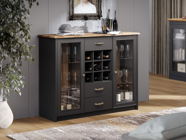 Изображение товара Тумба Involux Неаполь 227H011 (графит/дуб натюрель)