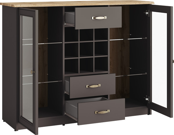 Изображение товара Тумба Involux Неаполь 227H011 (графит/дуб натюрель)