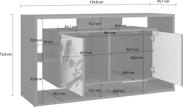 Изображение товара Тумба Involux Неаполь 227T011 (графит с печатью)