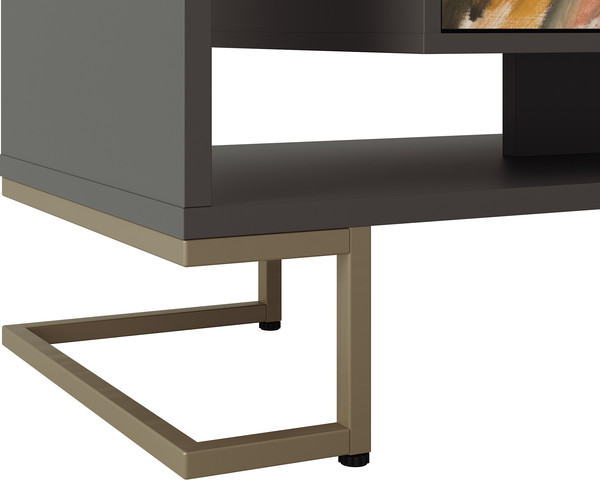 Изображение товара Тумба Involux Неаполь 227T012 (графит с печатью/металл цвета золото)