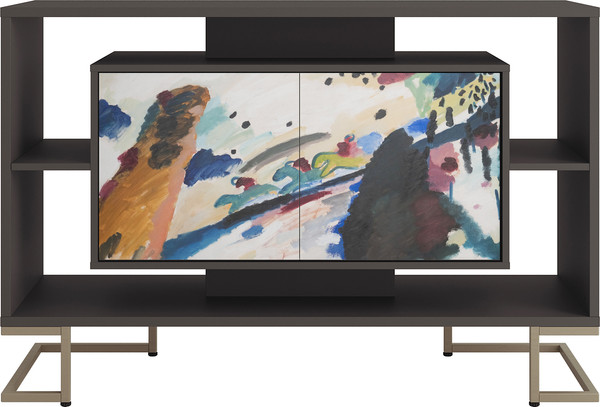 Изображение товара Тумба Involux Неаполь 227T012 (графит с печатью/металл цвета золото)