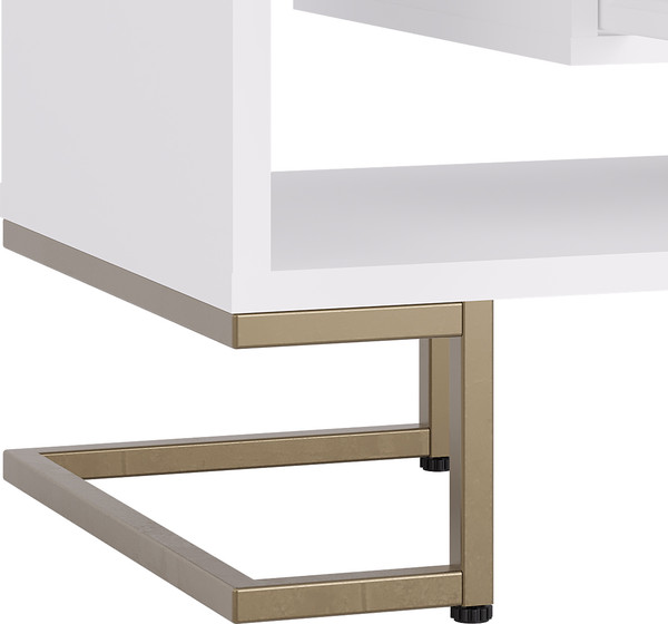 Изображение товара Тумба Involux Неаполь 227T102 (белый премиум с фрезеровкой/металл золото)