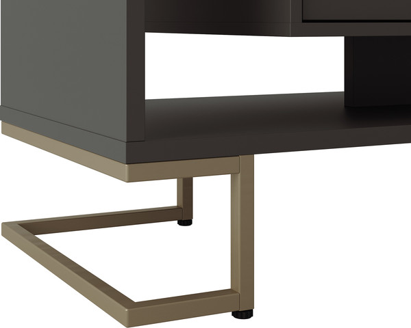 Изображение товара Тумба Involux Неаполь 227T112 (графит/черный матовый с фрезеровкой/металл золото)