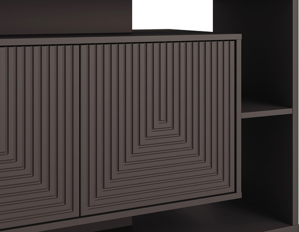 Изображение товара Тумба Involux Неаполь 227T112 (графит/черный матовый с фрезеровкой/металл золото)