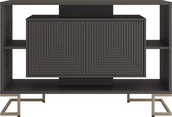 Изображение товара Тумба Involux Неаполь 227T112 (графит/черный матовый с фрезеровкой/металл золото)