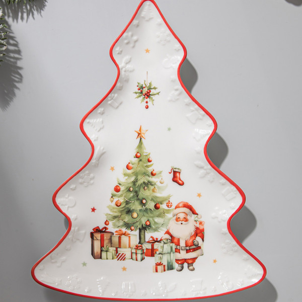 Изображение товара Блюдо Decor de table Рождественский винтаж. Ель / DDT-LH9932-26