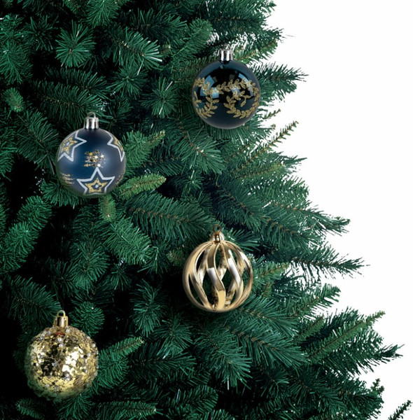 Изображение товара Набор шаров новогодних Золотая сказка 592177 (9шт, бирюзовый/золотой)