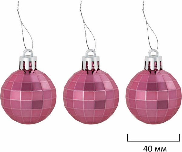 Изображение товара Набор елочных игрушек Золотая сказка 591715 (77шт, розовый/белый)