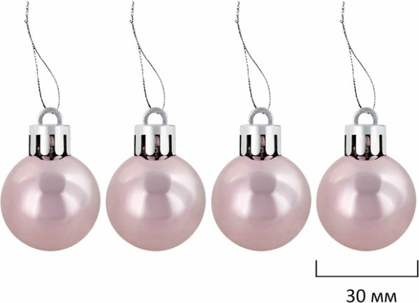 Изображение товара Набор елочных игрушек Золотая сказка 591715 (77шт, розовый/белый)