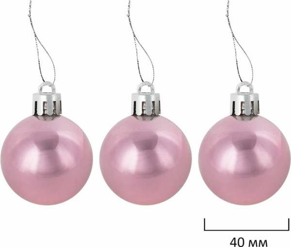 Изображение товара Набор елочных игрушек Золотая сказка 591715 (77шт, розовый/белый)