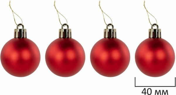 Изображение товара Набор шаров новогодних Золотая сказка 592168 (30шт, красный/золотой)