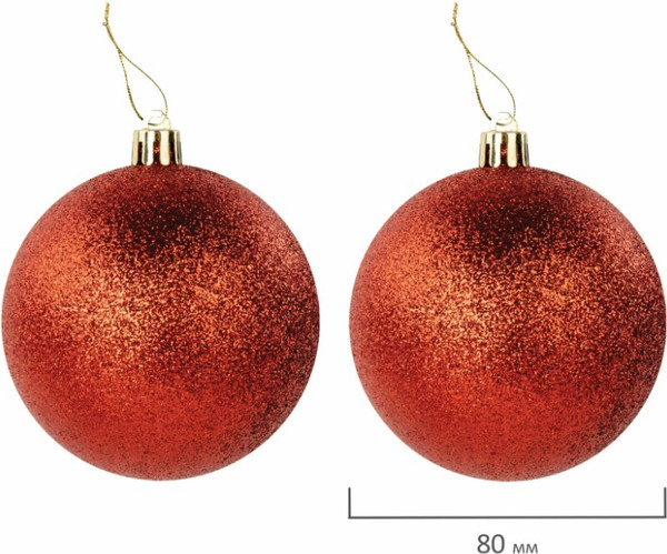 Изображение товара Набор шаров новогодних Золотая сказка 592168 (30шт, красный/золотой)