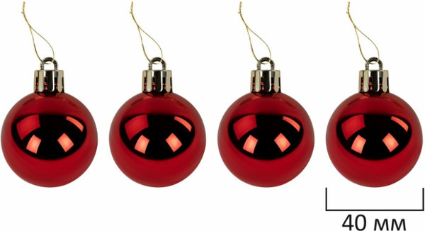 Изображение товара Набор шаров новогодних Золотая сказка 592168 (30шт, красный/золотой)