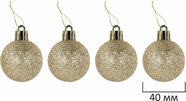 Изображение товара Набор шаров новогодних Золотая сказка 592168 (30шт, красный/золотой)