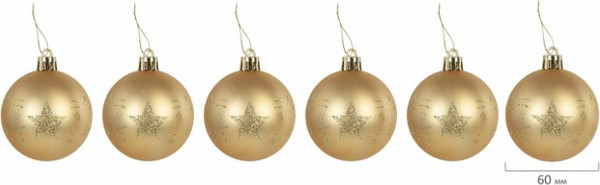 Изображение товара Набор шаров новогодних Золотая сказка 592170 (24шт, золотой)