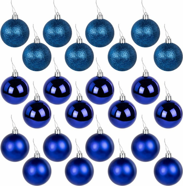 Изображение товара Набор шаров новогодних Золотая сказка 592160 (24шт, синий)